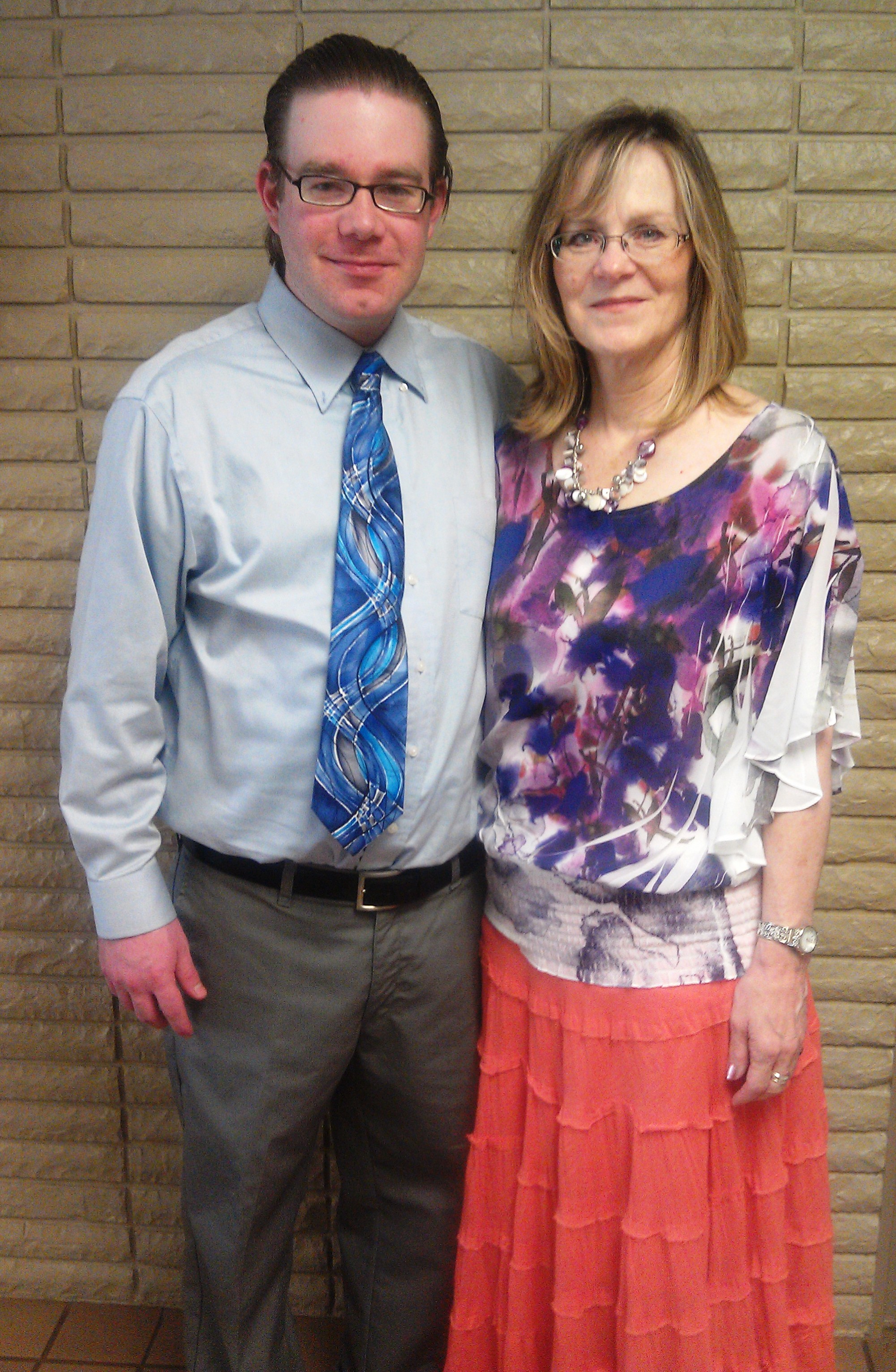 Caleb and Mom at Rachel's wedding