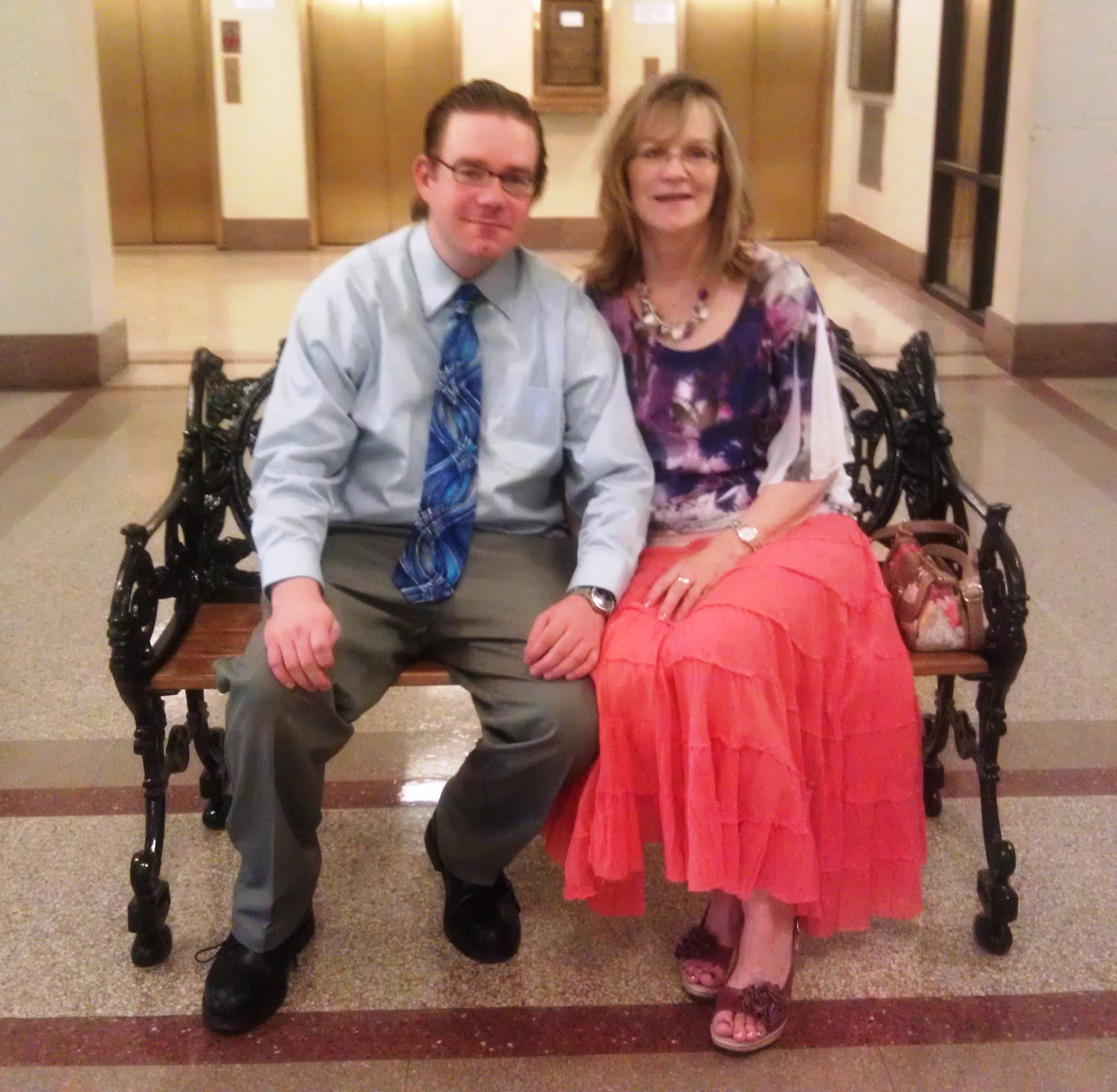 Caleb and Mom at reception