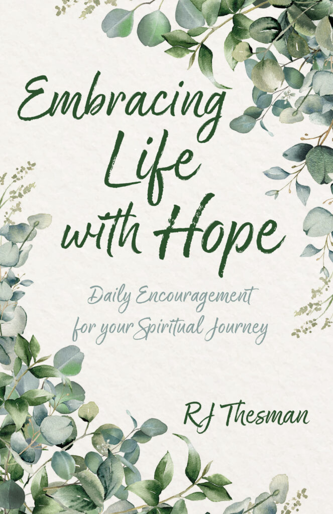 book cover Embracing Life with Hope, green vines on cream background