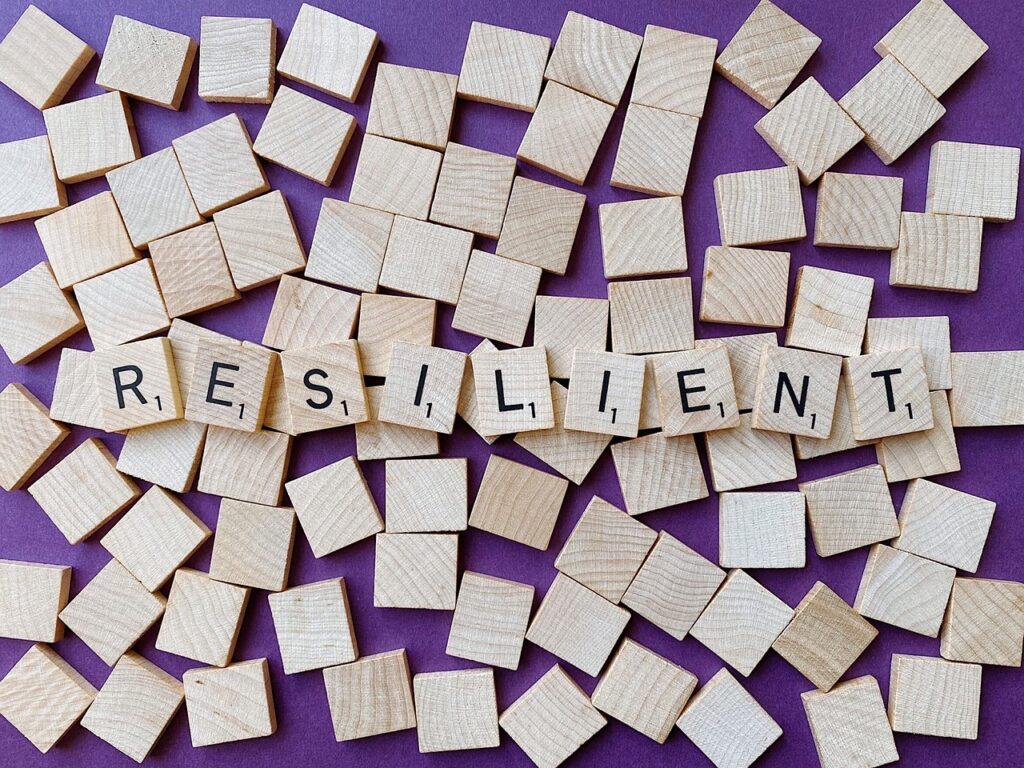 resilient-4899506_1280 the word 'resilient' in Scrabble letters on a purple background