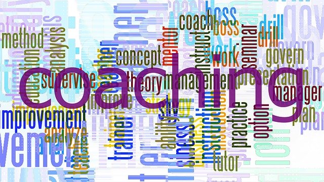 Coaching words coaching words on a colorful background
