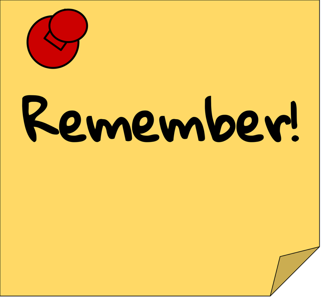 remember yellow note reminder to remember